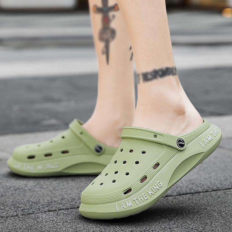 Мужские летние тапочки 2024 года, роскошные повседневные туфли на платформе для босых ног для мужчин, удобные мягкие пляжные сандалии для походов в сад