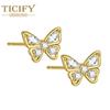 Новые модные серьги-бабочки с цирконием, модные легкие роскошные украшения для ушей, темпераментный подарок для девочек
