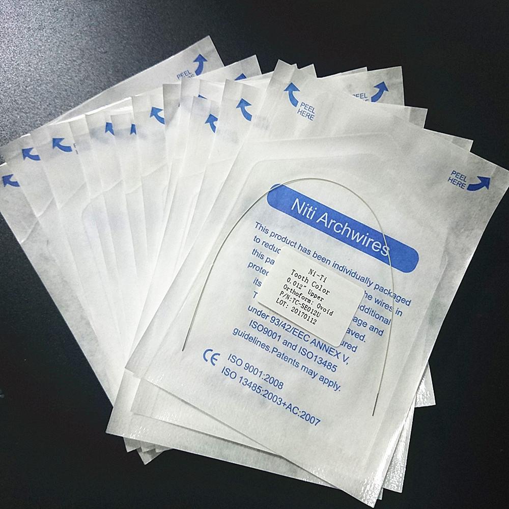Dental Orthodontic NiTi Super Elastic Invisiable Tooth Color Arch Wire Round Rectangular Ovoid Shape Material