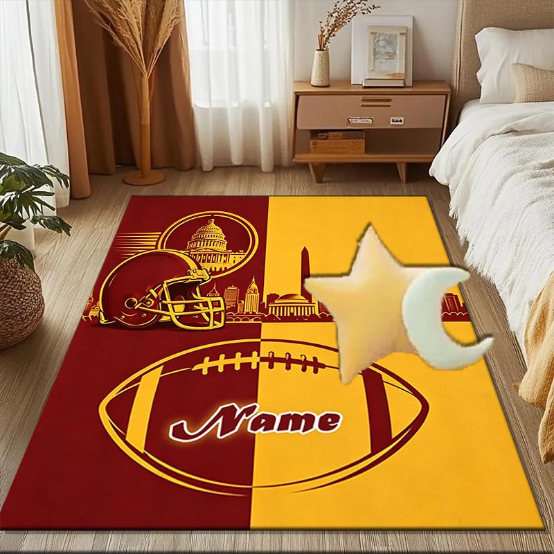 1PC Custom Name Football Art Washington D.c. Theme Floor Mat Ideal for Living Room, Game Rooms, Office, Bedroom,Floor Mat Playful Design233