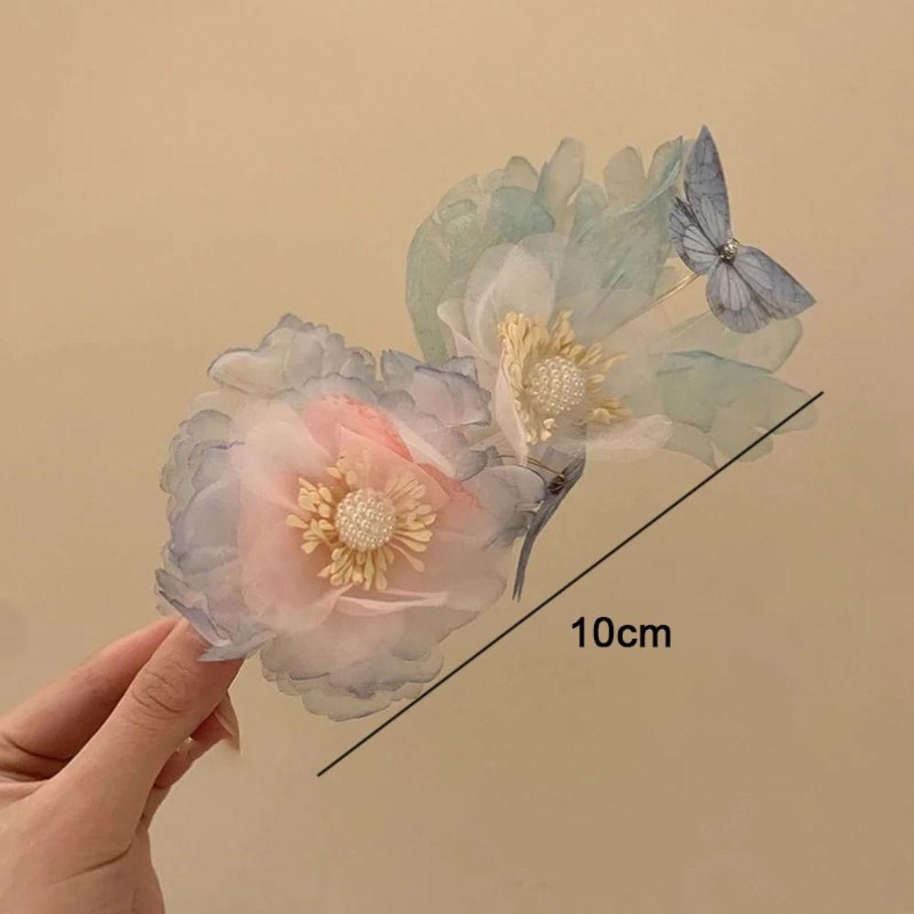 Flower Hair Claw Plastic Side Hairgrips Elegant Hairpins Parties