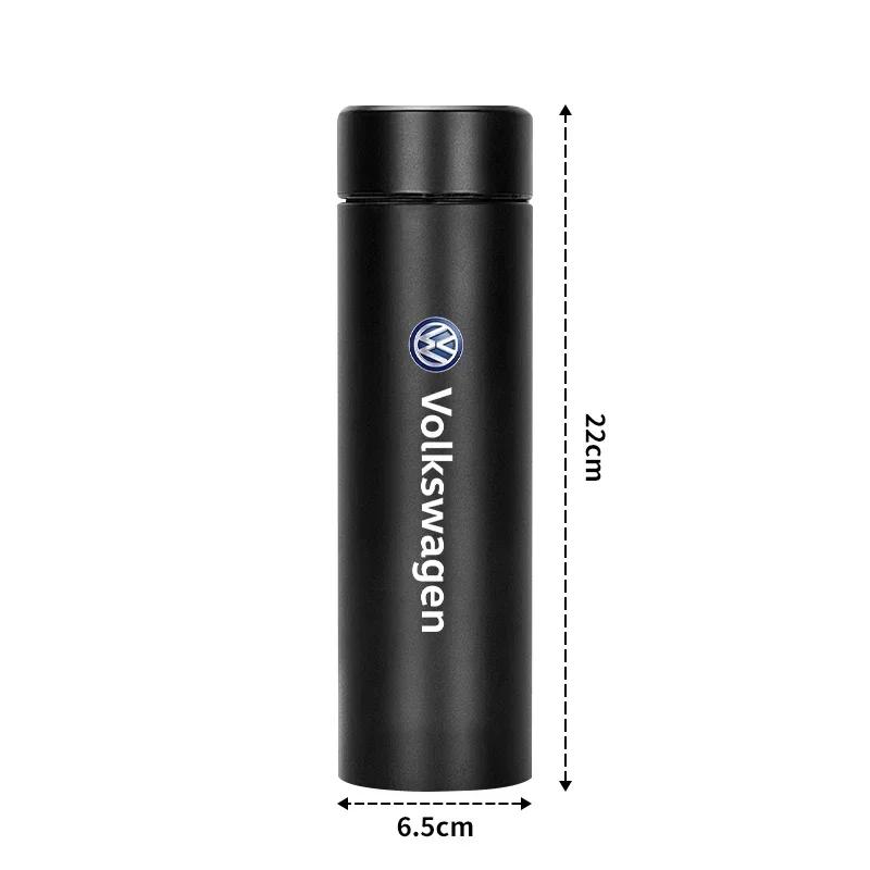 Car Smart Thermos Mug Insulation Cup Led Digital Temperature Display For Volkswagen CC R-Line GTI T5 Golf T-ROC R Polo GTD Bora