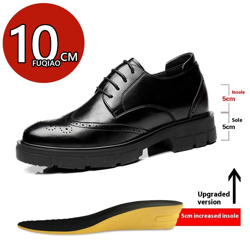 Мужские туфли-броги из натуральной кожи, туфли на платформе с увеличением роста на 8 см/10 см, деловые формальные туфли, офисные повседневные оксфорды на толстой подошве