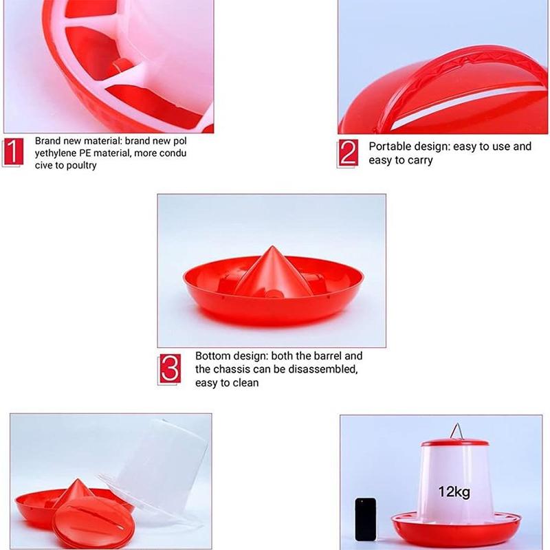 1/4/6/8/10 кг Автоматическая кормушка для кур Ведро Устройство для кормления петухов и кур, Принадлежности для кормления сельскохозяйственных животных, домашней птицы, перепелов, голубей 1 шт.