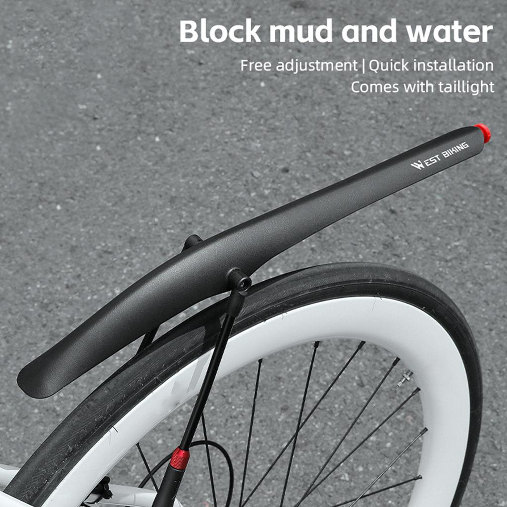 Крылья для шоссейного велосипеда 700c, брызговики с задним фонарем, комплект быстросъемных задних крыльев для велосипеда, легкий вес