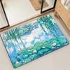 Коврик для двери, коврик для ванной, коврик для пола Lotus M-Monet, масляная живопись, микрофибра, декоративный, универсальный, фланелевый, быстросохнущий, впитывающий, нескользящая подошва