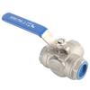 1pc Stainless Steel SUS304 Pipe Ball Valve Three Way L Type Female Thread 1 DN25