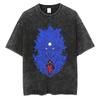 Летняя футболка с коротким рукавом из хлопка для мужчин и женщин Streetwear Винтажная черная стираная футболка Harajuku Аниме Наруто Принт Футболка Свободные Топы Футболки