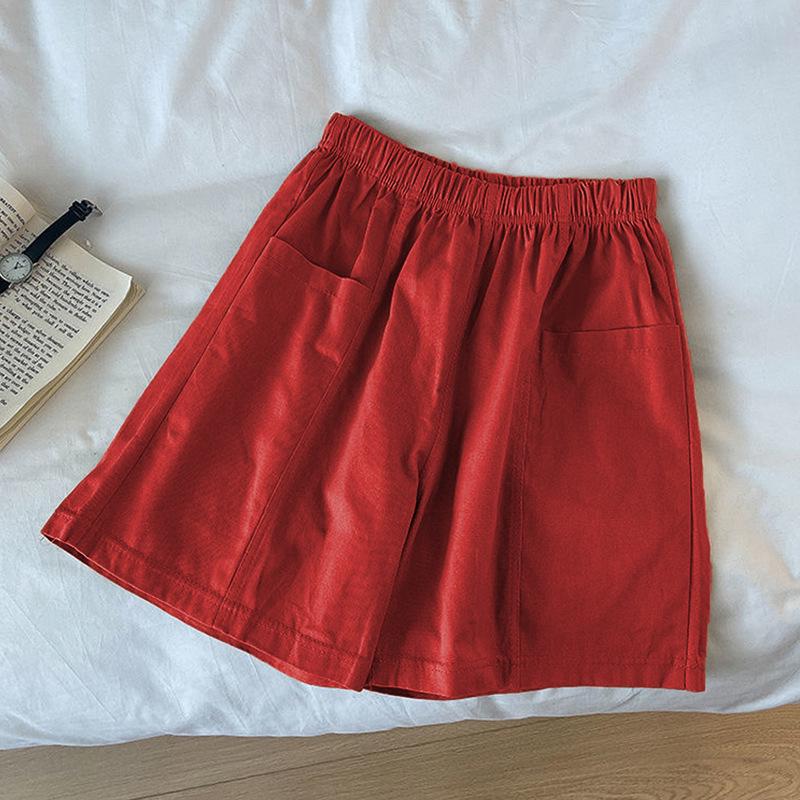 Хлопковые шорты больших размеров в корейском стиле: Летний повседневный дизайн с карманами для женщин