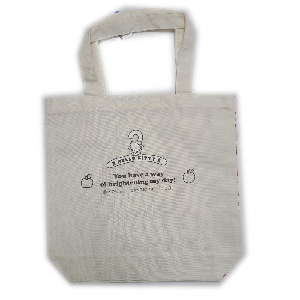 Сумка-тоут Sanrio из хлопкового полотна с ластовицей, большой вместимости, с рисунком сзади и спереди, с милым персонажем Hello Kitty A