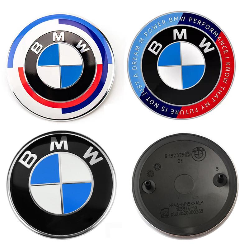 OSTB7 3d 82mm 74mm Car Front Hood Badge Bonnet Logo Rear Trunk Emblem For BMW E46 E39 E90 E36 E60 E30 E87 M2 M3 M4 M5 50th Anniversary