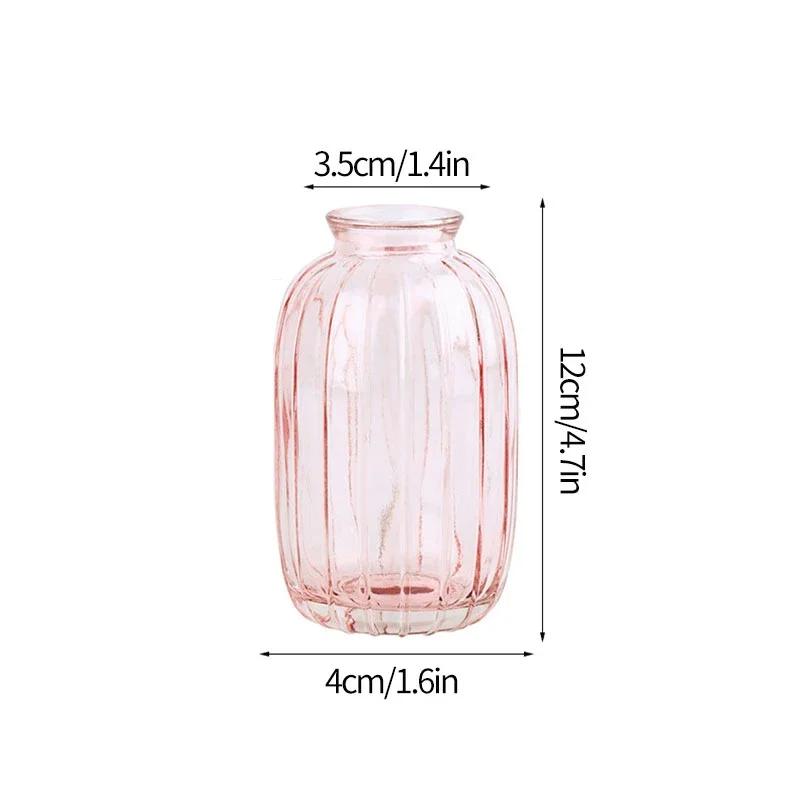 Glass Vase Decorative Flower Bottle Transparent Flower Vase Mushroom Bud Vase Home Decor Table Ornaments Mother'S Day Gifts