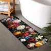 Vintage Dark Floral Oil Painting Print Runner Rug, Non-Slip Washable Durable Mat for Kitchen,Laundry Room,Entryway  Dining Area