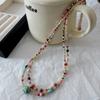 Ожерелье из натурального камня, цветные бусины, высококачественные ювелирные изделия Sense Dopamine, весна и лето, универсальный дизайн, цепочка на ключицу