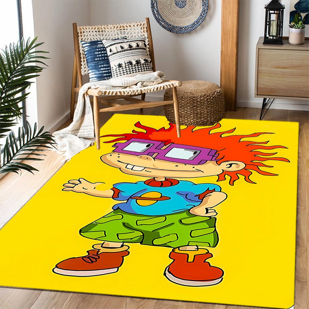 Tayo's Colorful Bus Parade Themed Anti-Slip Rugs - Polyester Home Decor, Suitable for Bedrooms, Living Rooms, Doorways, Studios, and Decorations