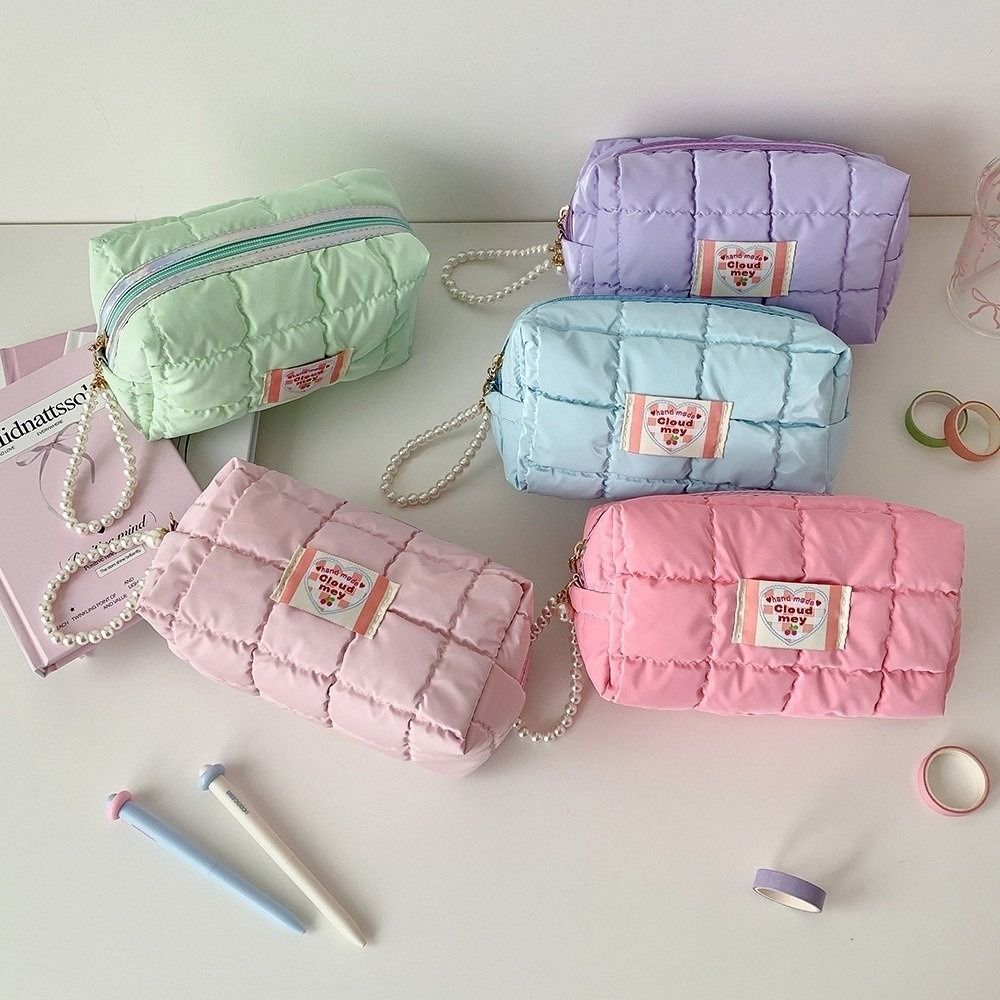 Стеганая сумка для хранения Корейский пенал Сумка для ручек Пеналы Сумка для канцелярских товаров в корейском стиле Школа