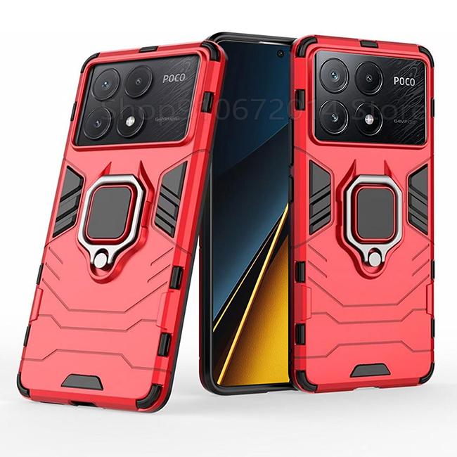 Ring Holder Car Magnetic Cover For POCO X6 F6 Pro Case For POCO M6 F5 X5 X4 X3 NFC M3 Pro F3 F4 GT C40 C65 M5S Shockproof Bumper