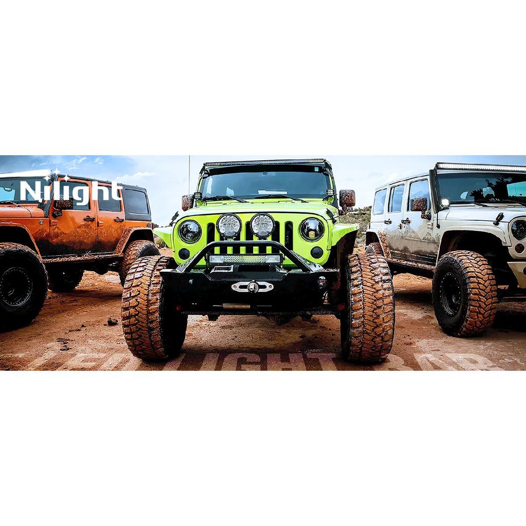 Nilight 5Inch 72W Double Row Flood Bar 10800Lumens Driving Fog Led Off Road Lights for Trucks Jeep ATV UTV SUV Boat Marine 2PCS