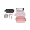 Lunch Box 2 Tier Stackable Container Folding Buckle Stainless Steel Insulated Lunch BoxCoral Pink