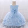 Baby Girl Princess Dress Lace Mesh 1st Birthday Party Gown Printed Toddler Formal