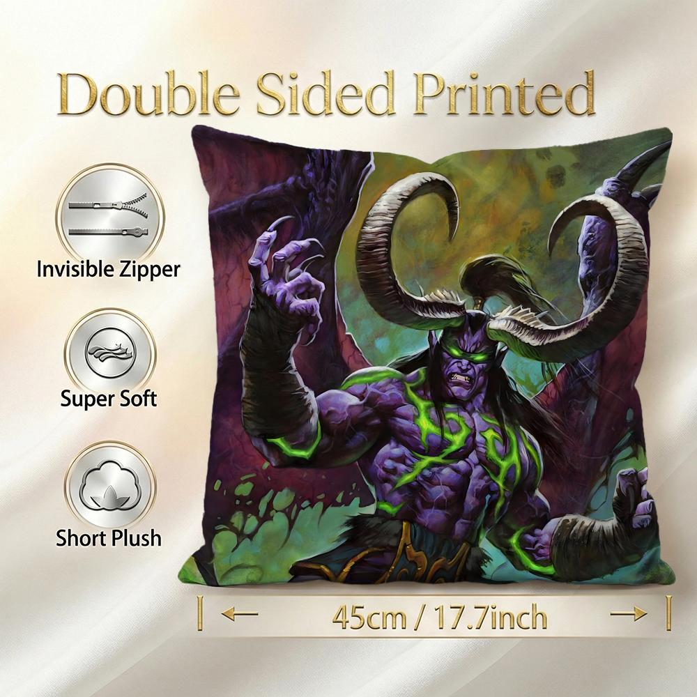 Game World Of Warcraft Cushion Cover 1Pcs Decorative Covers Soft Cushion Case For Sofa Couch Decor 40X40 45X45 Pillowcases