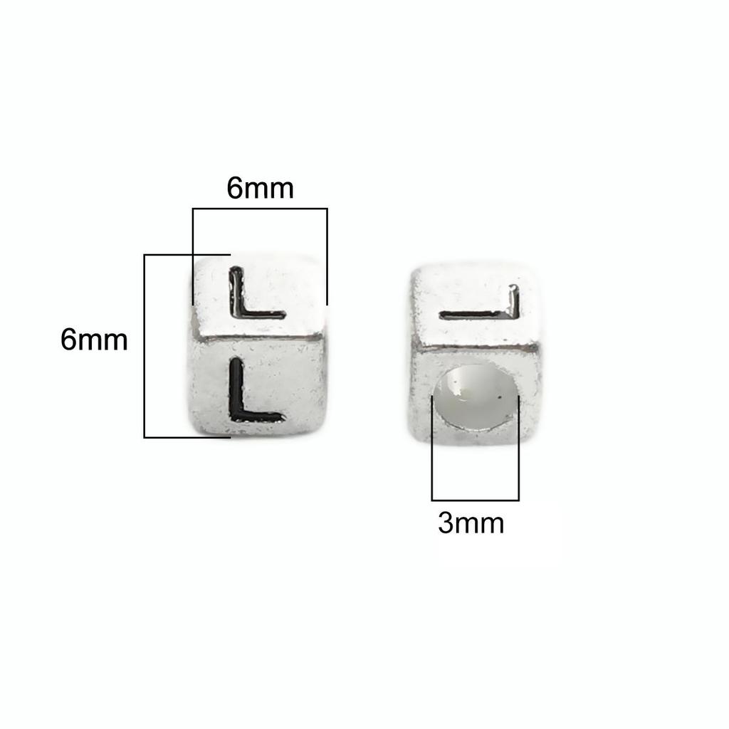 Acrylic English Letter Cube Beads For DIY Necklace Bracelet Earrings Jewelry Making Craft Accessories