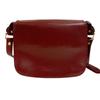 CARTIER flap Must Line leather Shoulder Bag Bordeaux leather Women Used
