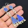 Friendship Day Deal 925 Silver Lapis Lazuli Stone September Drop Dangle Earrings