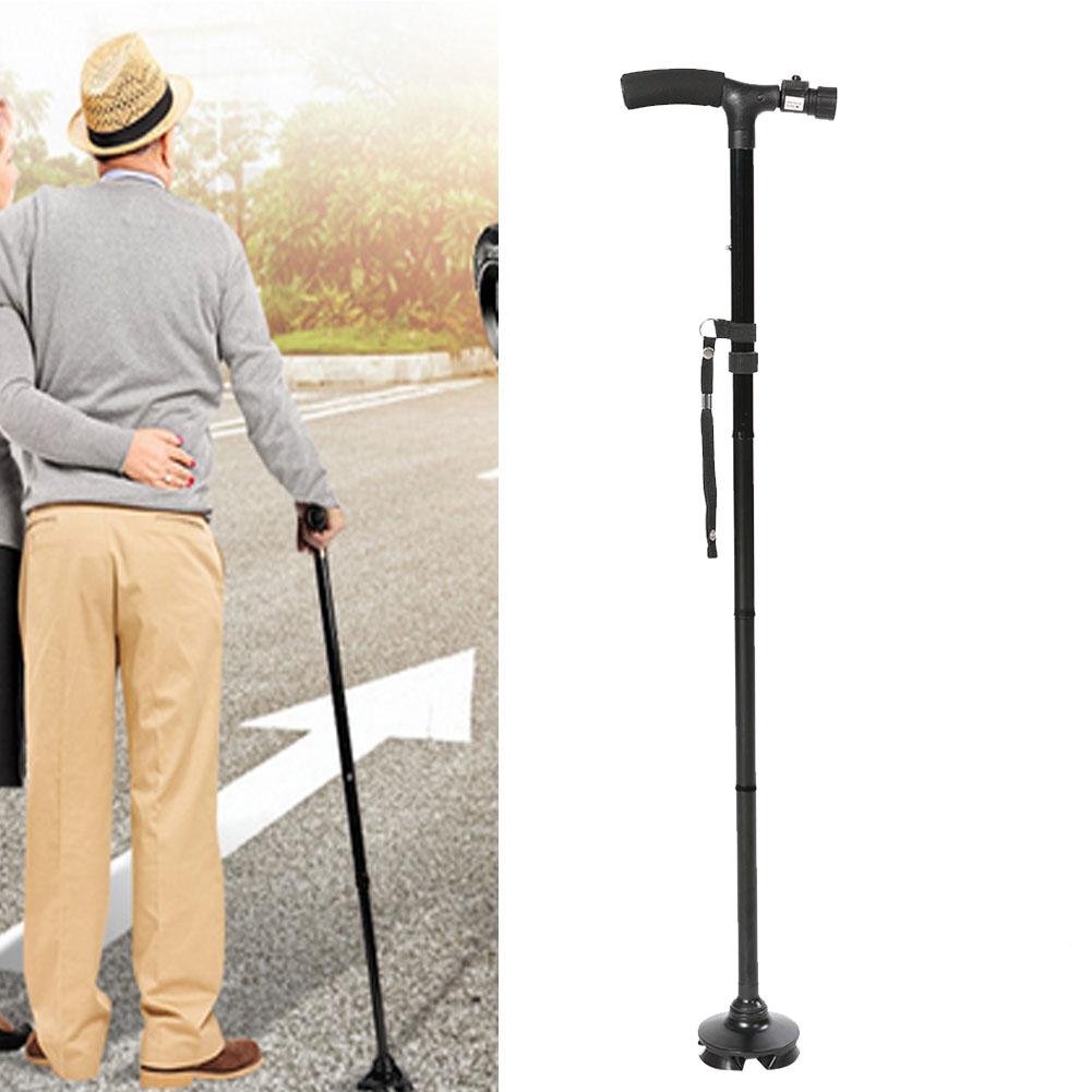 Складная светодиодная трость для безопасной ходьбы с регулировкой высоты, волшебная трость для пожилого человека