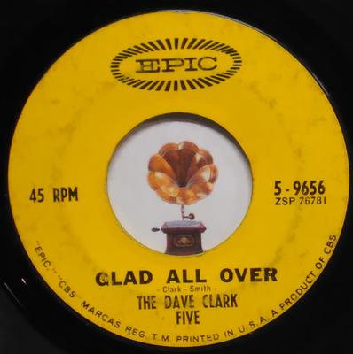 7-дюймовая пластинка DAVE CLARK FIVE - Glad All Over 59656 Epic 1963 США Рок Б/У