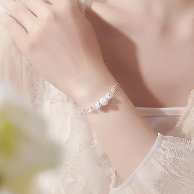 Браслет-цепочка многослойный с шариками «Счастливые бусины» для женщин, для вечеринки, свадьбы, подарок для влюбленных