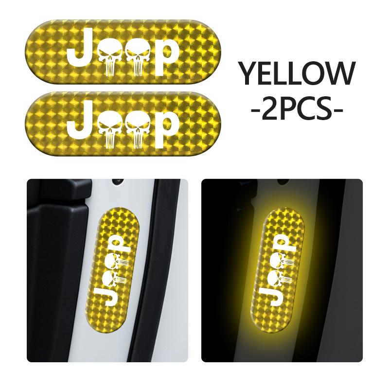 AJW7 Car Reflective Strip Waterproof Door Bumper Warning Sticker For Jeep Cherokee Patriot Liberty Wrangler JK JL Commander