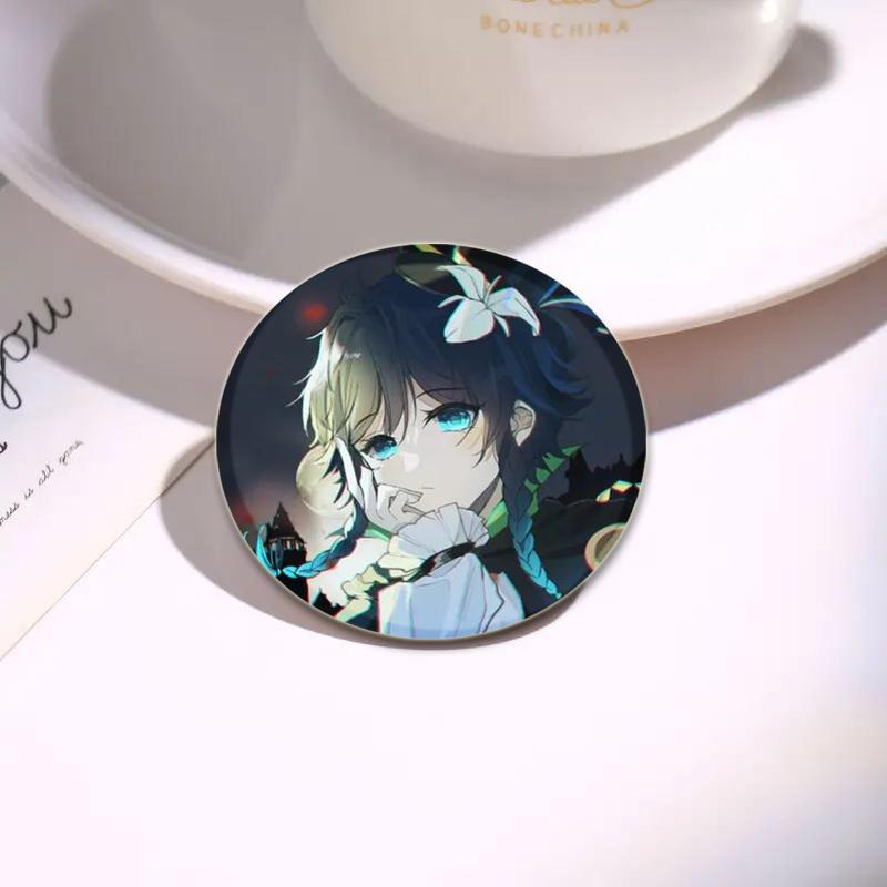 32/44/58 мм мультяшная фигурка Venti Jean HD принт брошь аниме значок Genshin Impact круглая витрина броши значки на лацкан ювелирные изделия подарочный аксессуар