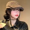 Retro Spice Girl Leopard Print Beret Style Show Face Small Fashion Versatile Forward Hat Personality Peaked Hat