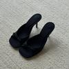 Niche Bow High-heeled Slippers French Small Sandals Muller Half Slippers New High-heeled Sandals Summer Wear