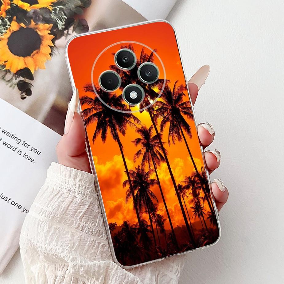 Чехол для Oppo Reno 12F 5G Reno12 FS CPH2637 Цветы Расписная Крышка Мягкий Силиконовый Чехол Для Oppo Reno12 F 4G Reno12F Корпус