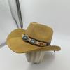 Three-dimensional Embroidery Handmade Straw Hat Western Cowboy Hat Men Cap Outdoor Women Hat Light Luxury