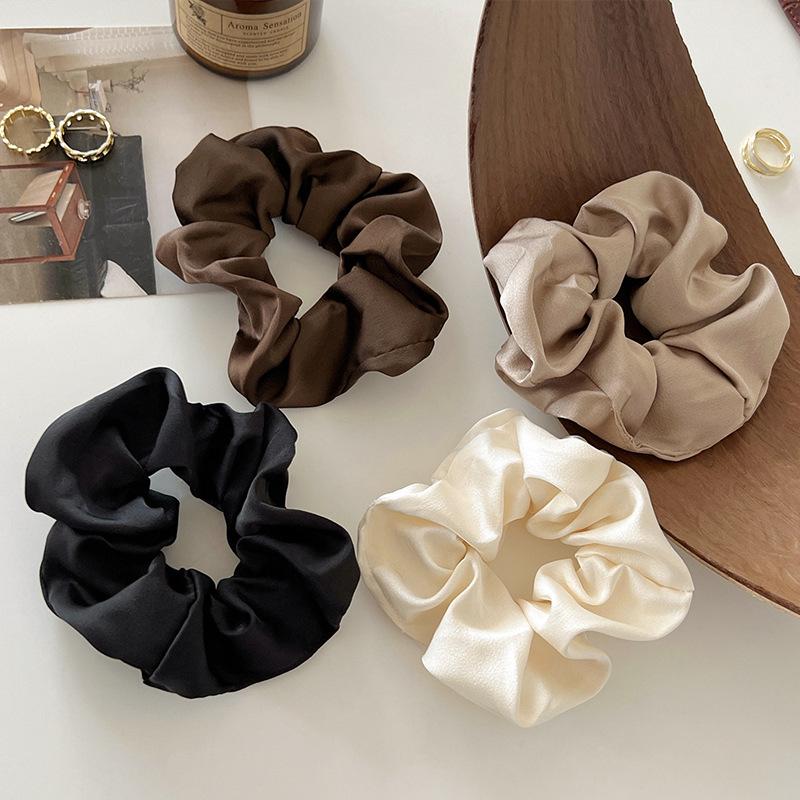 Silk Satin Hair Tie for Women - High-End Retro Bun and Hairstyle Elastic Band