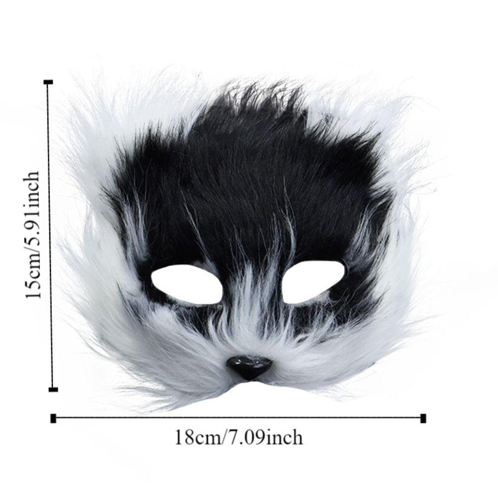 Realistic Half Face Mask Cartoon Masquerade Mask Funny Plush Cat Mask  Carnival Party