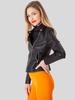 SHORT WOMEN' ECO LEATHER BIKER JACKET