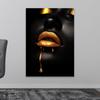 Black and Gold Abstract Woman Portrait Poster Elegant Female Art Print African American Dark Aesthetic Art Canvas Painting Decor
