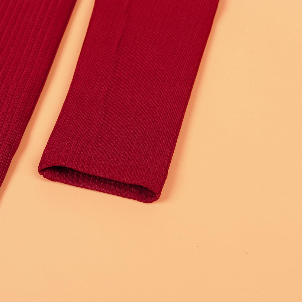 GMXIA Сплошной цвет с v-образным вырезом, осеннее и зимнее новое платье с тонким разрезом и длинными рукавами с талией