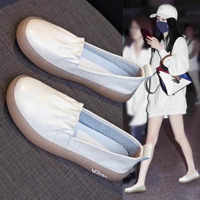 Уличные женские туфли на плоской подошве из натуральной кожи, кроссовки для бега, женские дышащие мокасины, прогулочная обувь, мягкая обувь для беременных и кормящих мам