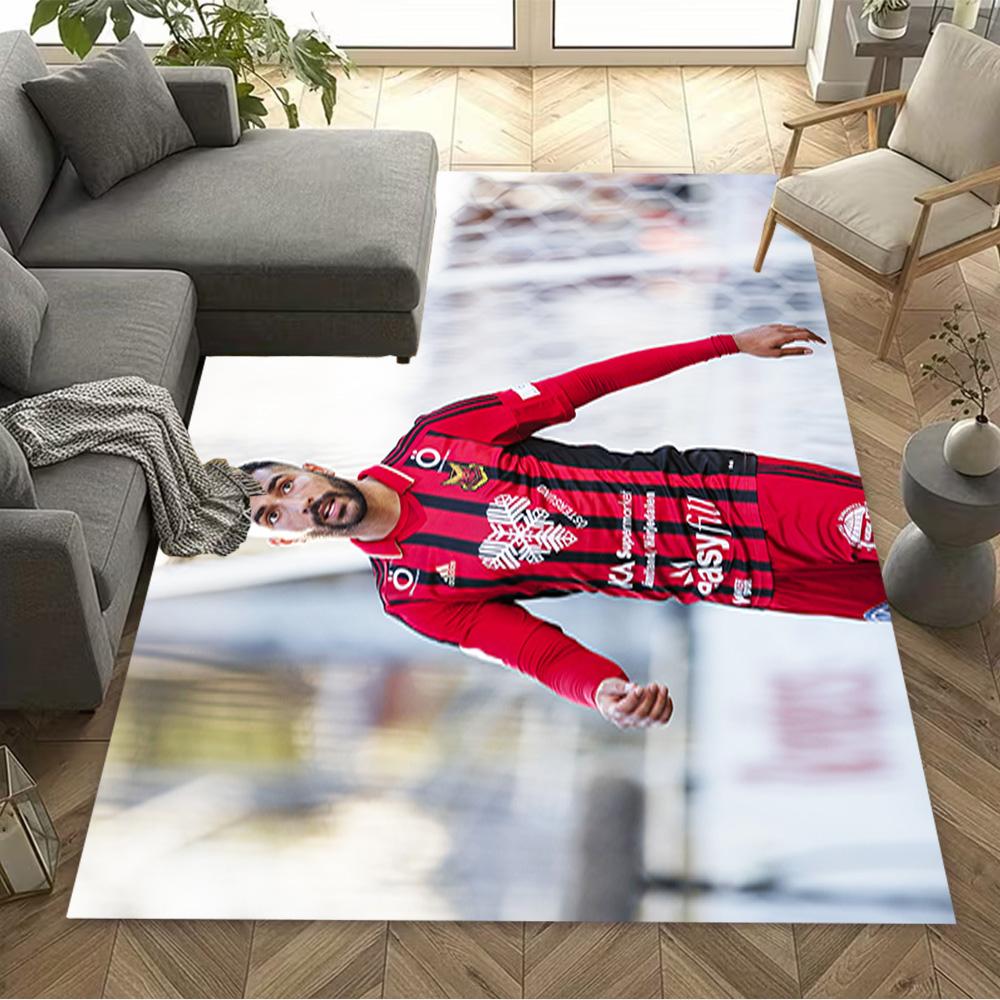 Football Player Kit Celebrating Carpet Suitable for Study room Dormitory Decorate room Game Room Anti-slip Rug Anime Office Decor Best for Christmas