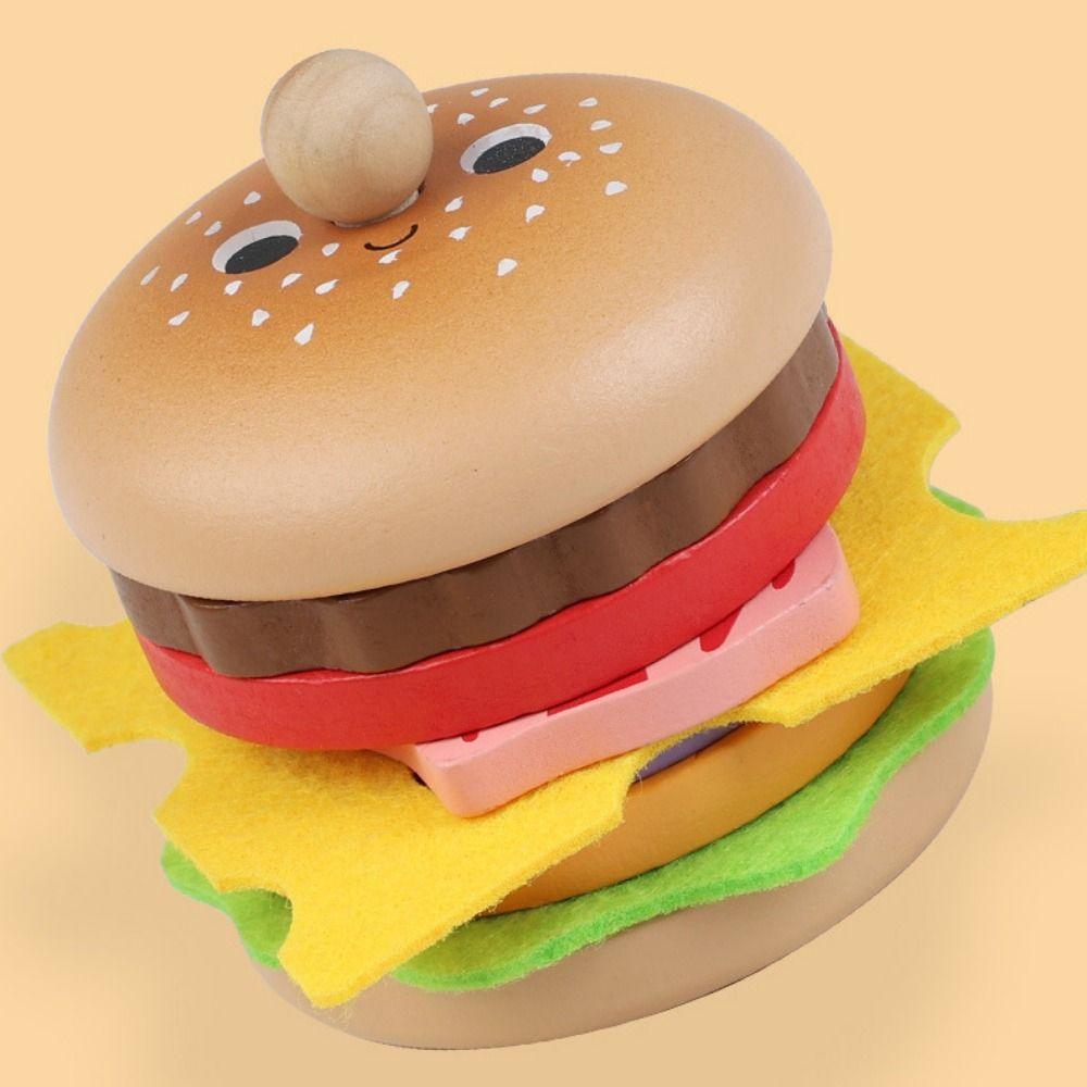 Stacking Game Pretend Play Kitchen Food Toys Hamburger Sandwich Cooking Role Play Toys House Play