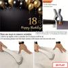 2D Black Gold Glitter 18th Happy Birthday Photography Background Cloth