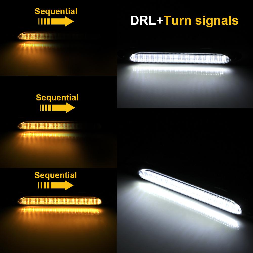 Автомобильные светодиодные дневные ходовые огни 2 шт. DRL Light Scan водонепроницаемые автомобильные указатели поворота последовательный поток лампы автомобильный стиль универсальный
