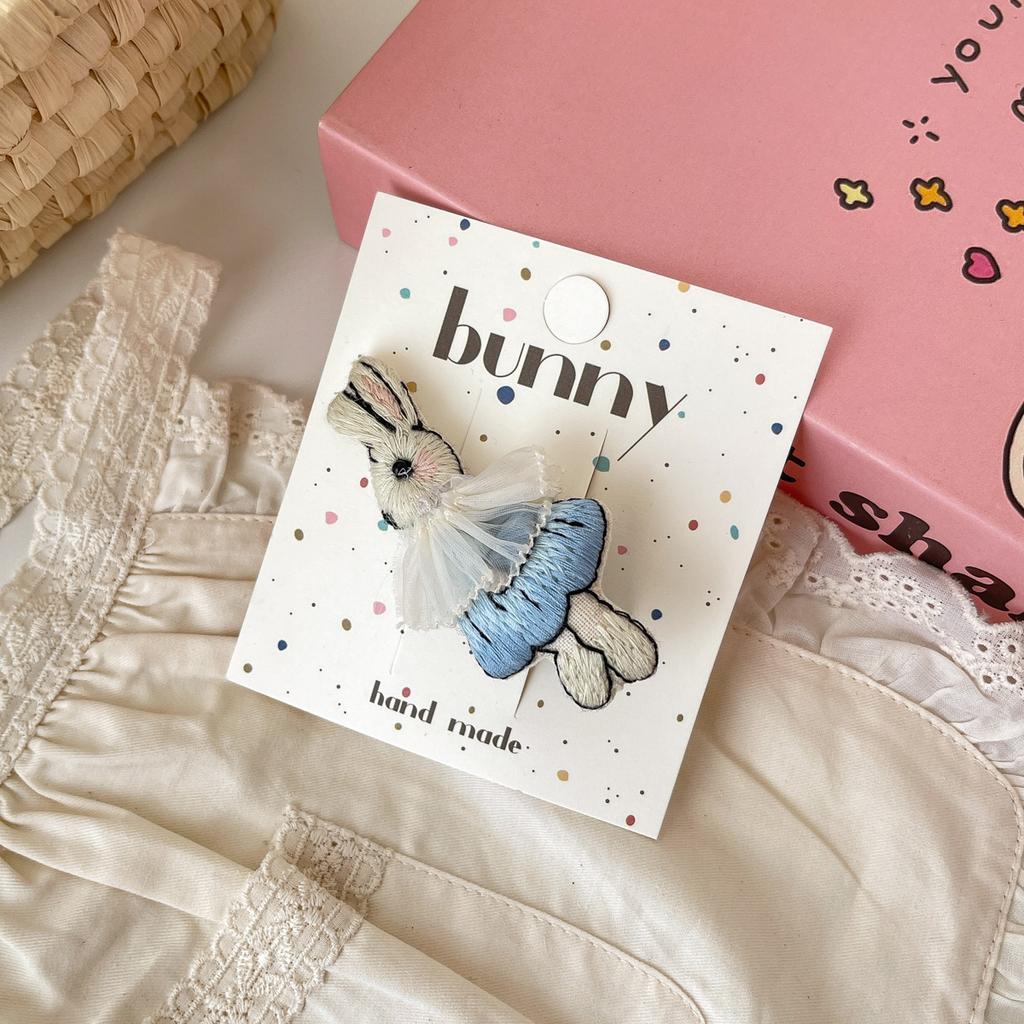 Мультяшные милые заколки для волос с кроликами, тканевые кружевные детские BB-заколки, заколки для волос для маленьких девочек, детские аксессуары для волос, головные уборы, зажимы для волос