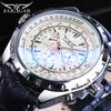 JARAGAR Blue Glass Aviator Series Military True Men Sport Automatic Wrist Watch Top Brand Luxury Mechanical Male Clock Hour