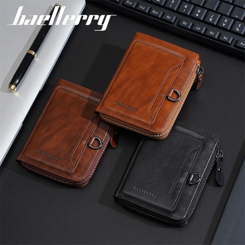 Baellerry Винтажный Дизайн Короткие Кошельки для Мужчин Мужской Бизнес Держатель для Водительских Прав ID Карты Кошелек для Мелочи